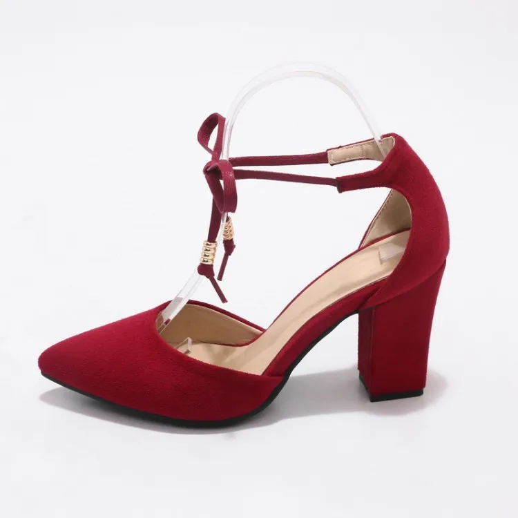 Женские туфли на высоком каблуке лодочки шнуровке с низким каблуком большие