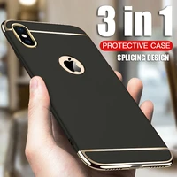 luxury plating 3 in 1 phone case for iphone x xr xs max 8 7 6 6s plus case pc hard cover for iphone 11 12 pro max 12 mini case