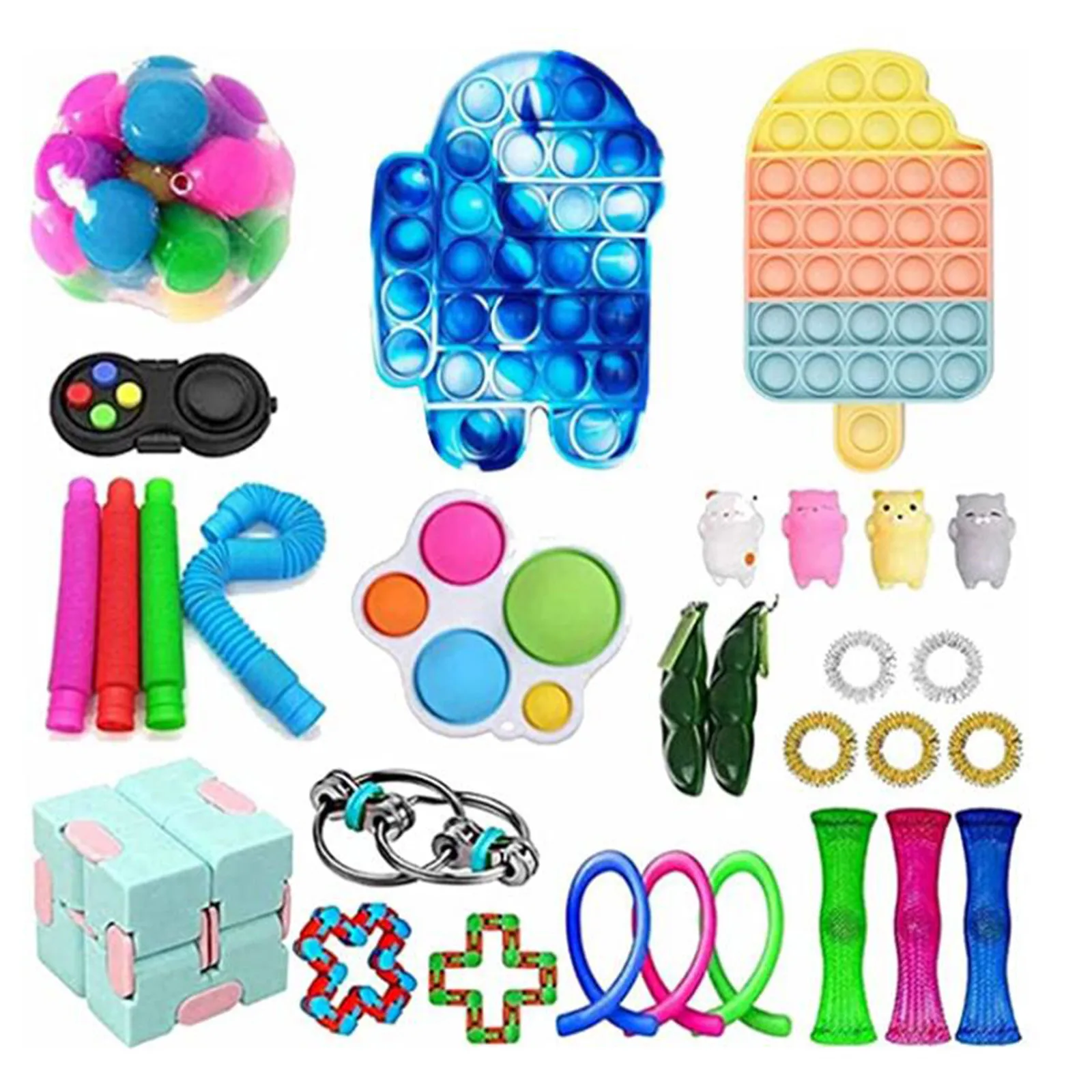 

Stress Sensory Toy Set Sensory Toys With Push Bubble For Children Adults Squishy Sensory Antistress Relief Figet Toys