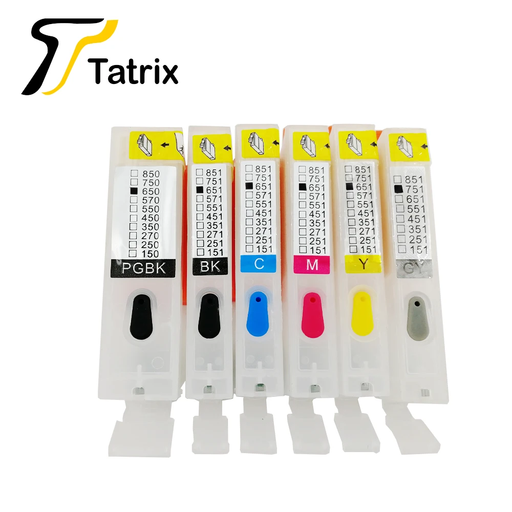 Tatrix пустой многоразовый картридж для hp PGI650 CLI651 бленда объектива canon MG5460 MG5560 MG6360