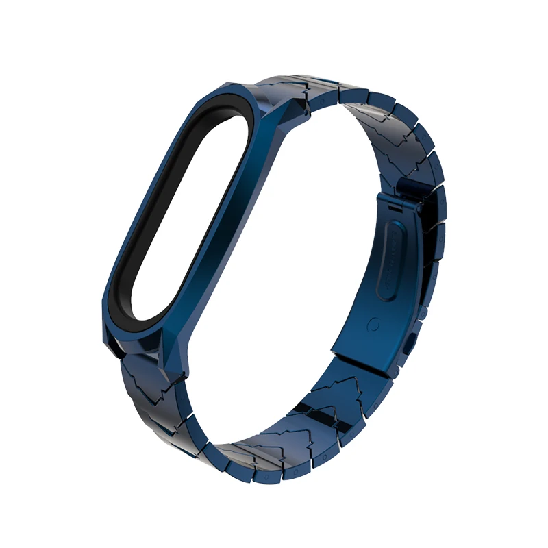 Blue Mi jobs mi band 4 металлический браслет из нержавеющей стали без винтов для Xiaomi mi Band 4/3 ремешок mi Band 3 ремешок на запястье умный ремешок - Цвет: Blue