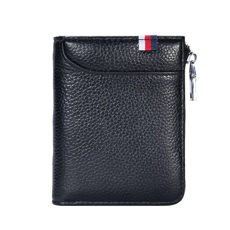 

2021 new men's leather wallet short wallet leather card holder anti-theft swiping driver's license wallet card holder