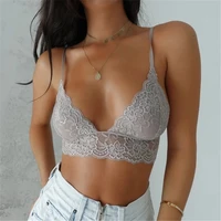2021 sexy sling solid lace elastic basic plus size active bras women push up mesh intimates wireless underwear brallette clothes