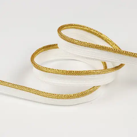 Новые 5 ярдов бело-золотые скрученный Плетеный кантом для губ шнур отделкой подушки отделкой обивка окантовка Лентой Diy Швейные принадлежно...
