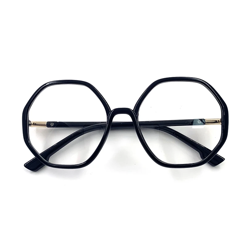 

Internet Red Trendy Korean Style Plain Glasses Women's Plain Frame Ultra-Light Black Polygon Glasses with Degrees Anti-Blue