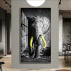 Картина на холсте, Современный художественный постер с изображением животных, украшение для слоновая роспись, настенная живопись, Подарки Для Семьи, декоративное украшение, 55 х120