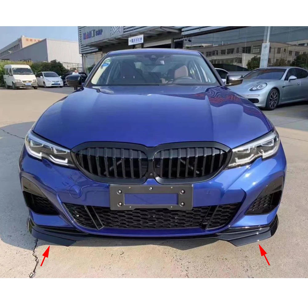 PP глянцевый черный Автомобильный передний бампер разделители для BMW 3 серии G20 G28