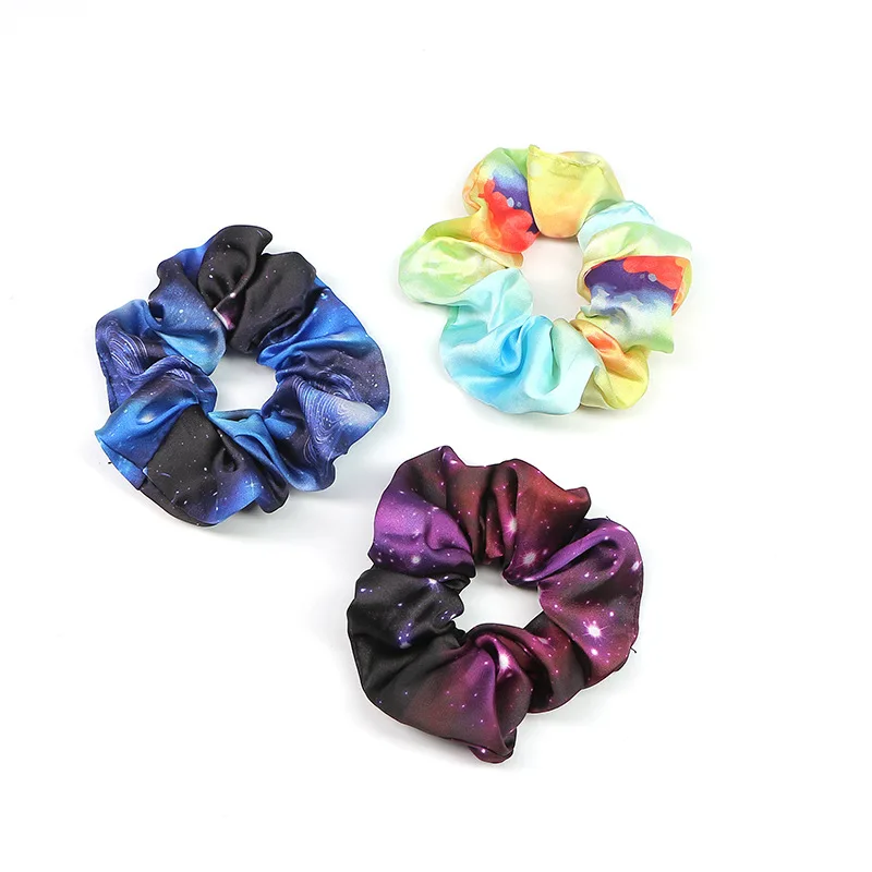 Universe Galaxy напечатанные резинки для волос 3 шт./партия Женские Звездные уникальные