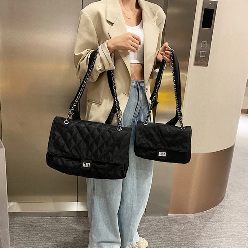 

Fashion Women Plaid Chain Shoulder Bag Famous Brand Classic Leather Handbags Women Cross body Bag Casual Messenger Bags
