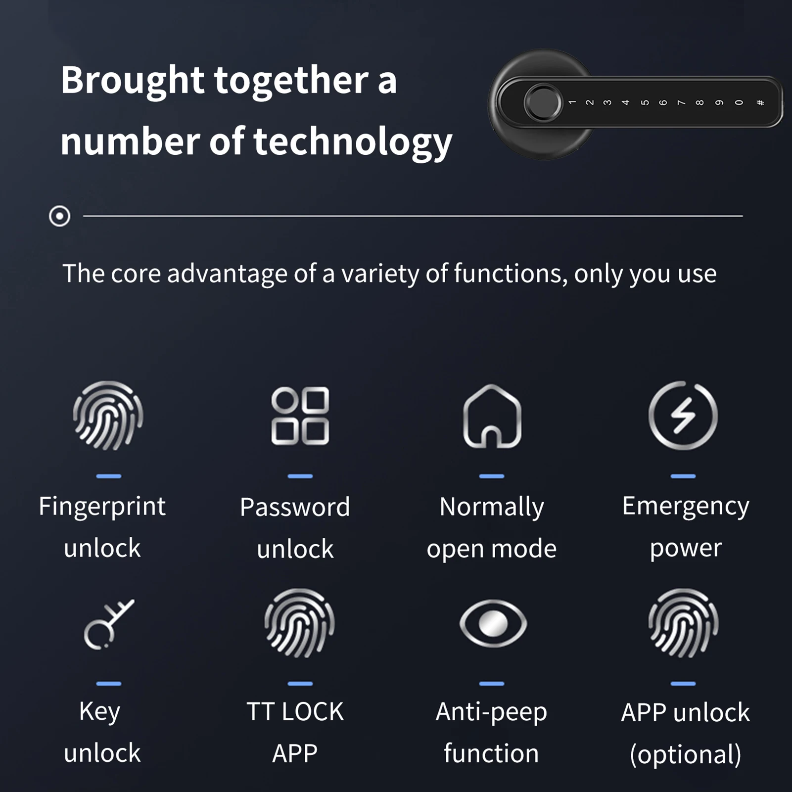 

Easy Install Password Fast Unlock Smart With USB Port Fingerprint Door Lock Apartment Phone APP Keyless Entry Digital Lever