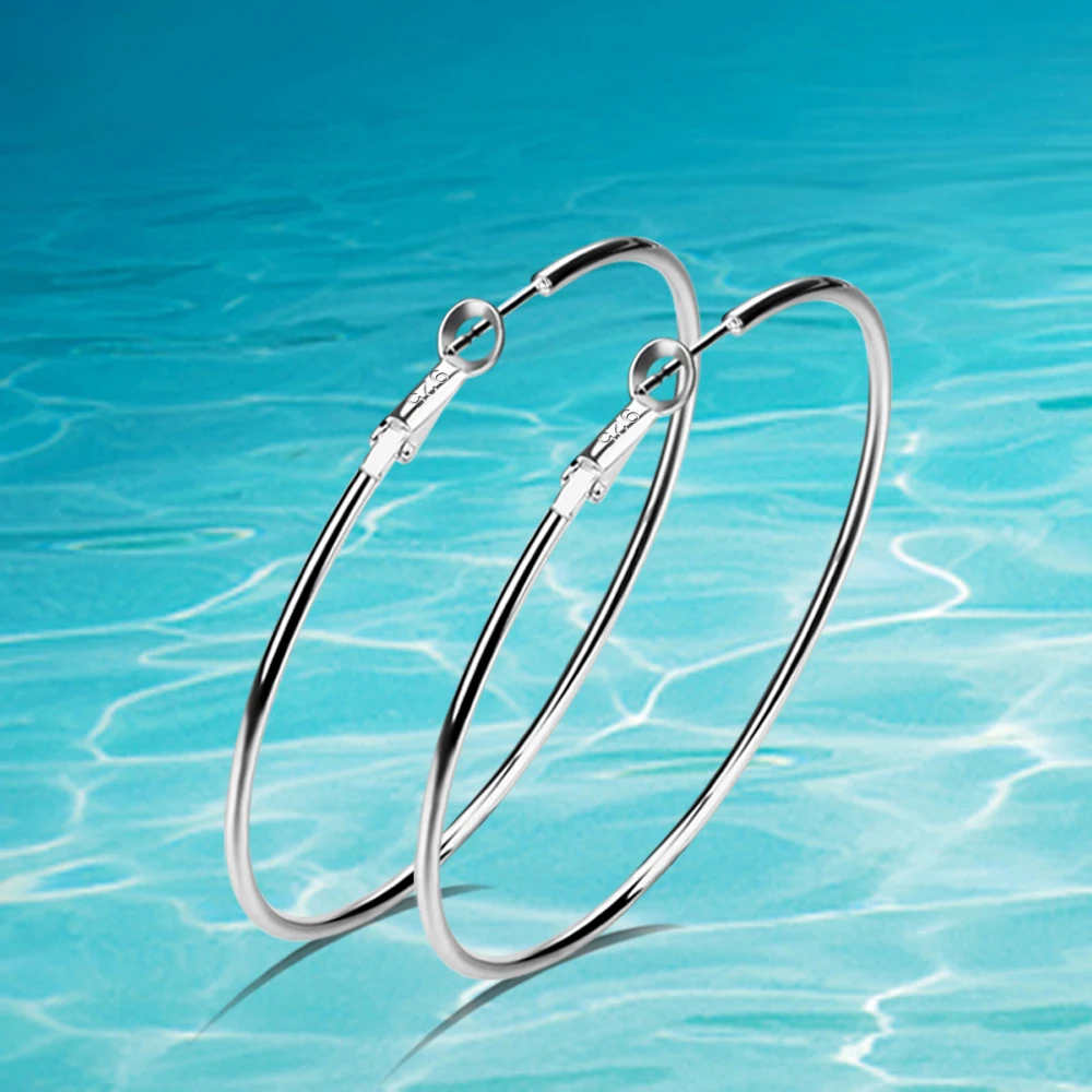 Женские серьги кольца с большими кругами ювелирное изделие в стиле ретро из