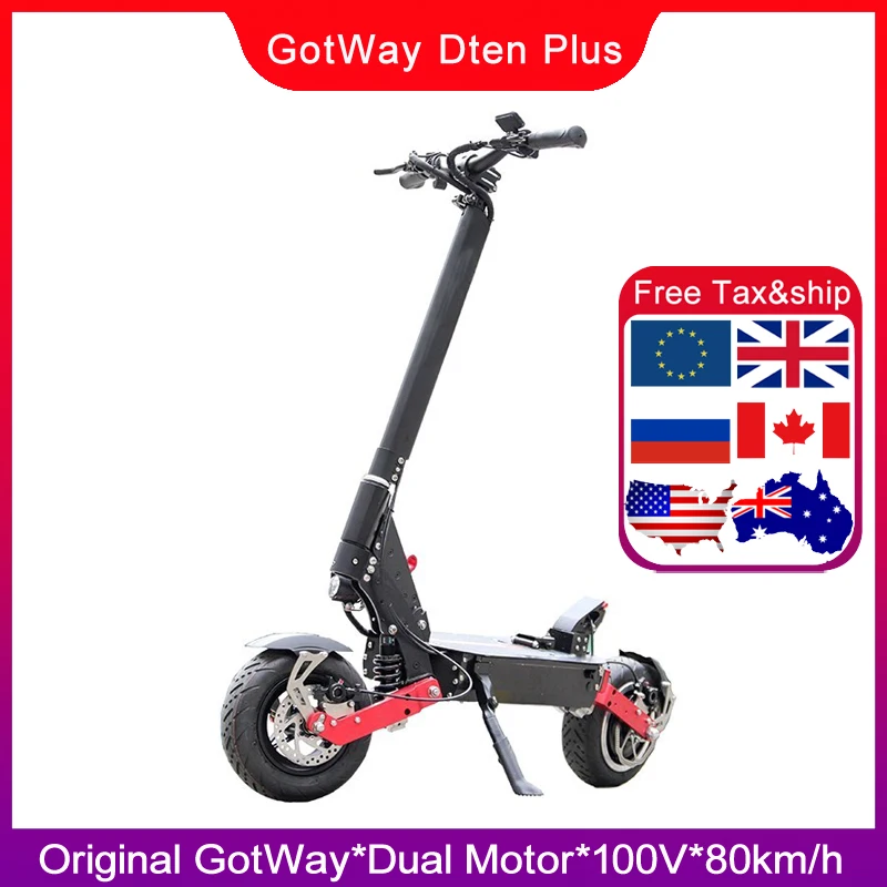 Оригинальный электрический самокат GotWay Dten Plus 11 дюймов 100 в 3500 Вт * 2 двойной