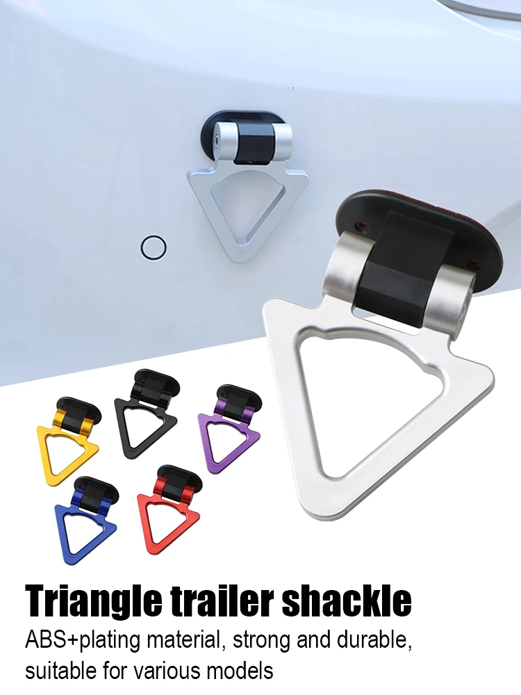 

Car Towing Hook Universal ABS Triangle Bumper Sticker Tow Hook For Racing Auto Trailer Simulation Adorn Accessories