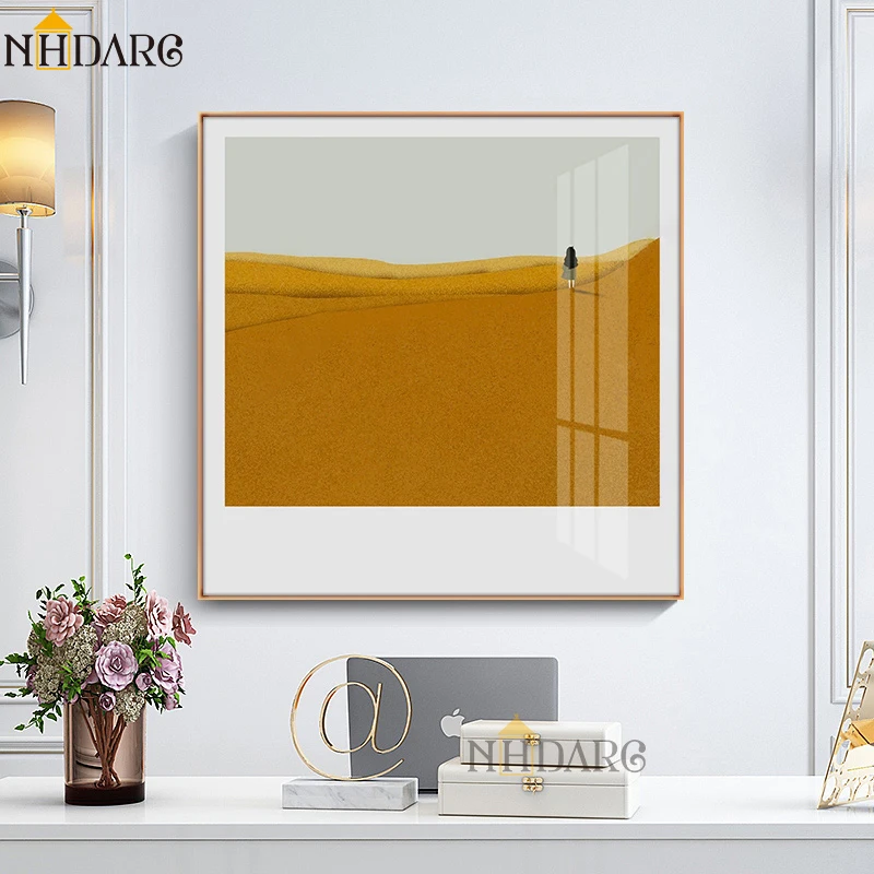 

NHDARC Canvas Printings Postes and Paitnings ARC00832 Ins Yellow Desert Landscape Wall Pictures for Living Room Home Decor