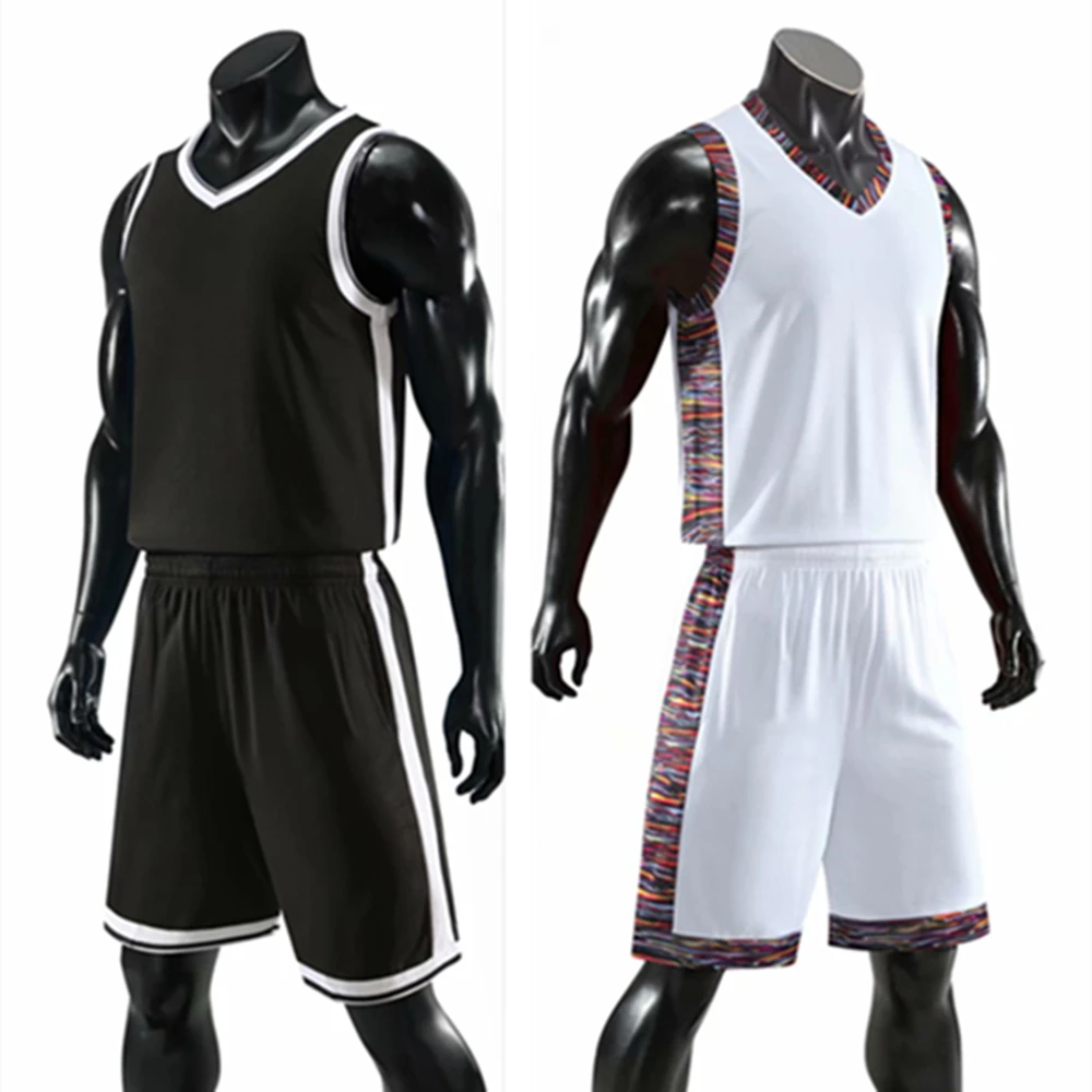 

Kids Adult Basketball Jersey Set Child Women & Men Basketball Clothes Shirt Double Pockets Shorts Training Uniform Sports Suit