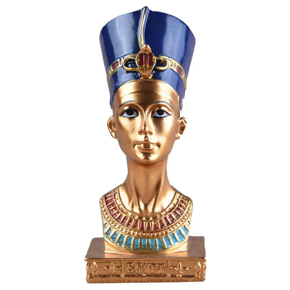 

Retro Resin Cleopatra Artificial Egypt Figurine Miniature Ornaments head Portrait Figurine Resin Arts Crafts Egypt Home Decor