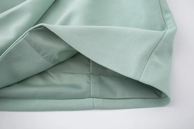 

Mint green Chic solid blazer women winter long jacket coat pocket office ladies blazer casual long blazer feminino fall 2019