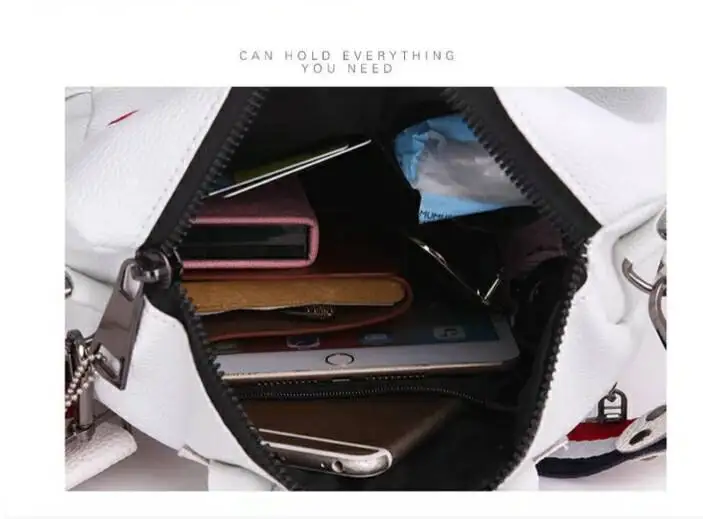 Fashion Backpack Female Shoulder Bag All-purpose PU Waterproof Double Shoulder Bag Casual Portable Bear Pendant