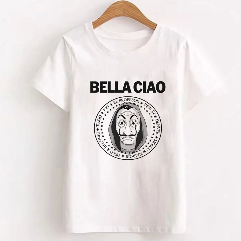 Money Heist The House Of paper, женская футболка, женская футболка с принтом BELLA CIAO, модная повседневная Летняя женская футболка - Цвет: 3029