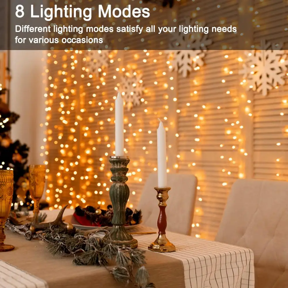 10m 100LEDs Fairy Garland Twinkle LED String Light USB Powered Waterproof 8 Modes Christmas New Year Outdoor Decoration Lighting | Освещение