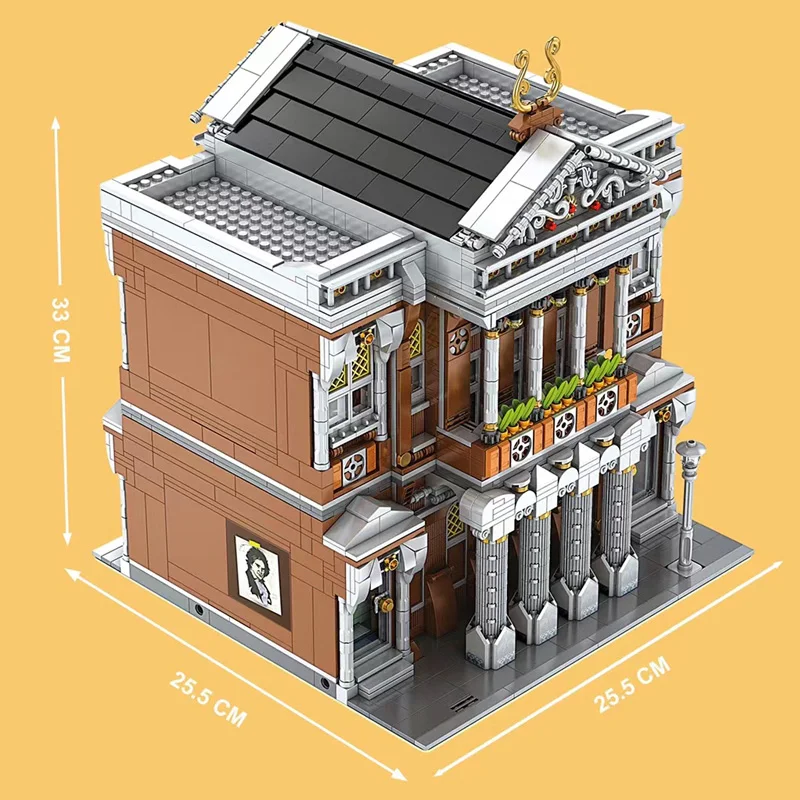 

MOULD KING 16032 Street Building Toys The MOC Concert Hall With Led Parts Model Building Blocks Bricks for Kids Christmas Gifts