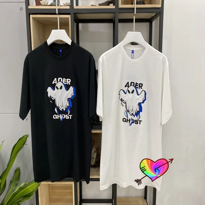 

Black White ADER ERROR Ghost T-shirt 2021SS Men Women High Quality Embroidery Logo Adererror Tee Tops Short Sleeve Kanye West