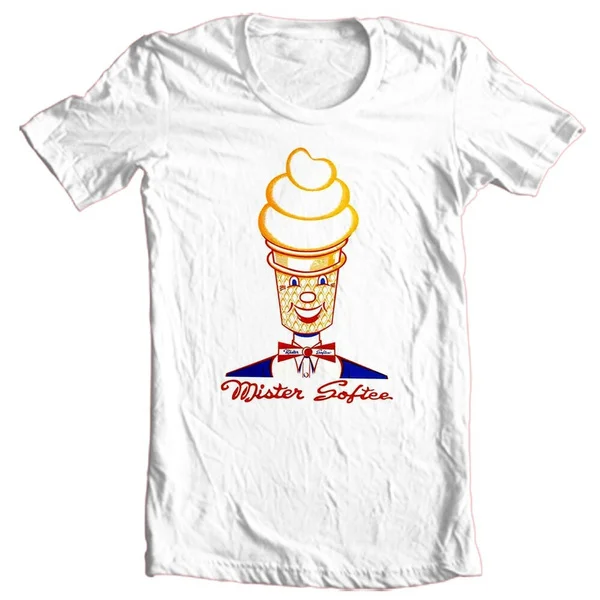 

Mr. Softee T-shirt retro ice creat truck 70's 80's old style 100% cotton tee