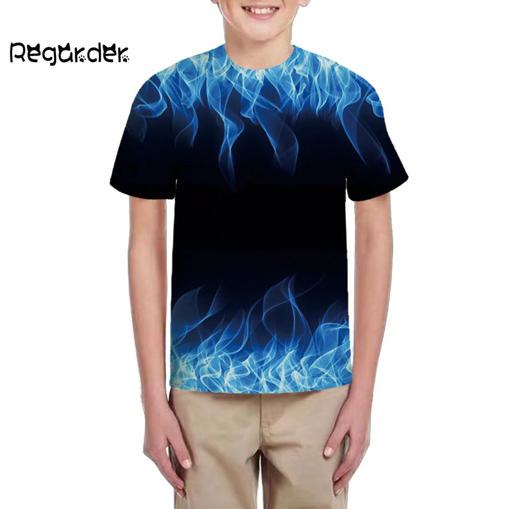 Летняя детская футболка унисекс для мальчиков и девочек с 3D принтом эластичная