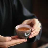 ceramic teacup handmade deer chinese tea cup85mlcrane teacup ceramic kiln becomes master cup