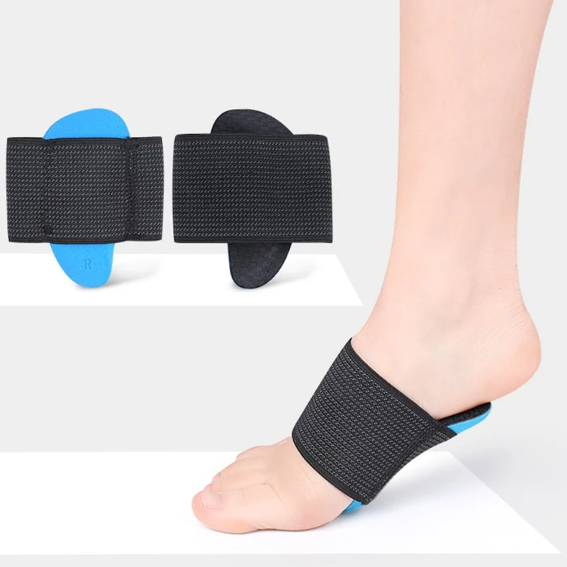 

H7JC 1Pair Thick Cushioned Arch Support Brace Plantar Fasciitis Flat Feet Pain Relief Strap Orthotic Compression Support Foot
