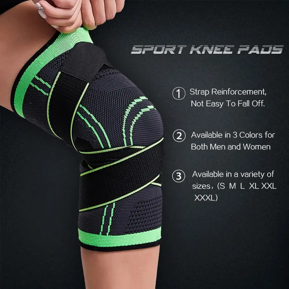 

Sports Knee Pads 1PS Men 's Compression Elastic Basketball Volleyball Protective Gear Support Fitness Equipment