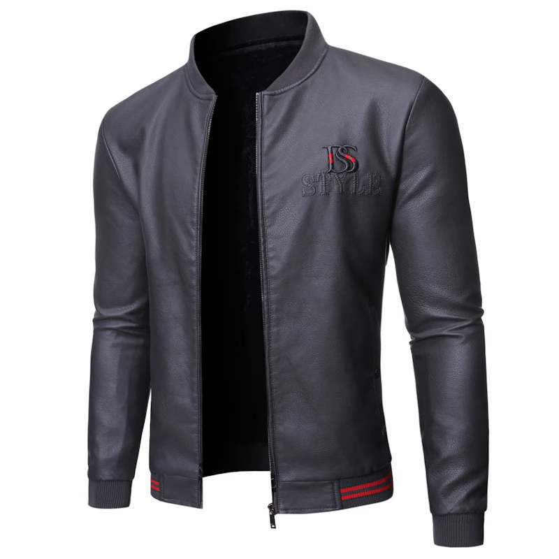 

AIOPESON Korean PU Men Leather Jacket Casual Solid Color Slim Fit New Spring Men's Jacket Streetwear Baseball Jacket Men
