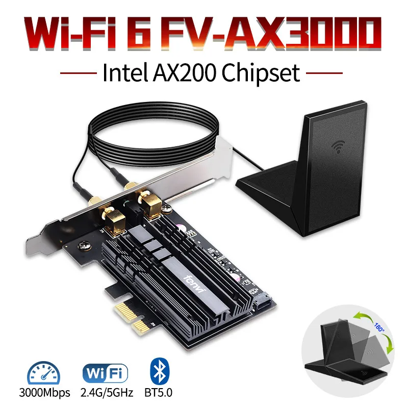 Настольный двухдиапазонный 2400Mbpss беспроводной адаптер Wi Fi 6 AX200 Wifi сетевая карта
