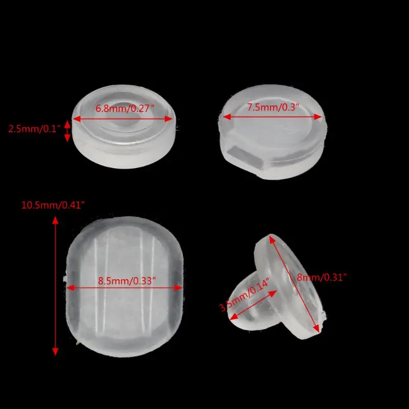 

100Pcs 4 Size Earring Pad Silicone Comfort Earring Cushion for Clips on Earrings