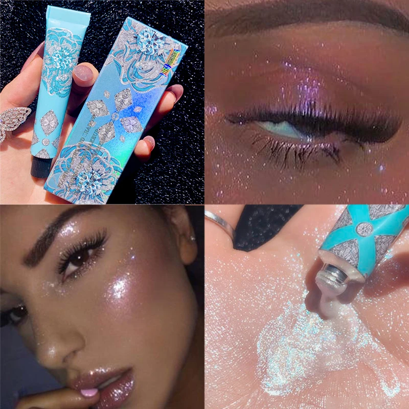 7 г жидкий хайлайтер Золотая синяя Палетка для макияжа Блестящий Блеск