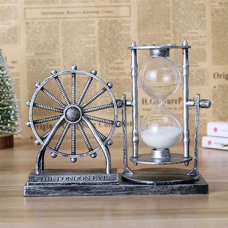 

1pc Vintage Ferris Wheel Hourglass Desktop Ornament Sand Clock Timer Sand Glass Hourglass Sandglass For Home Office Decoration