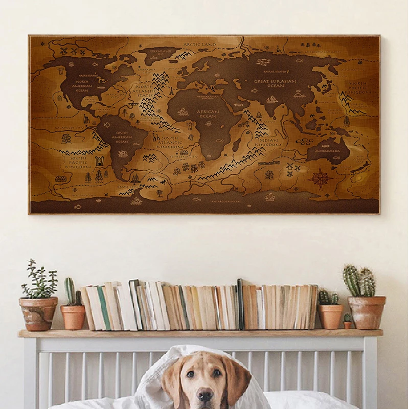 Картина на холсте земля начинающая мир ретро Нетканая Экологически чистая