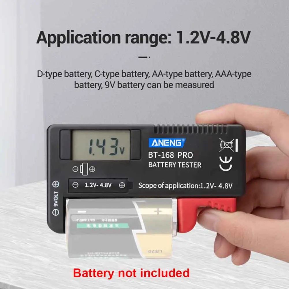 

Volt Checking Battery Tester Button Cell Diagnostic Tool Electrical Portable LCD Digital Capacitance Universal Small Pointer