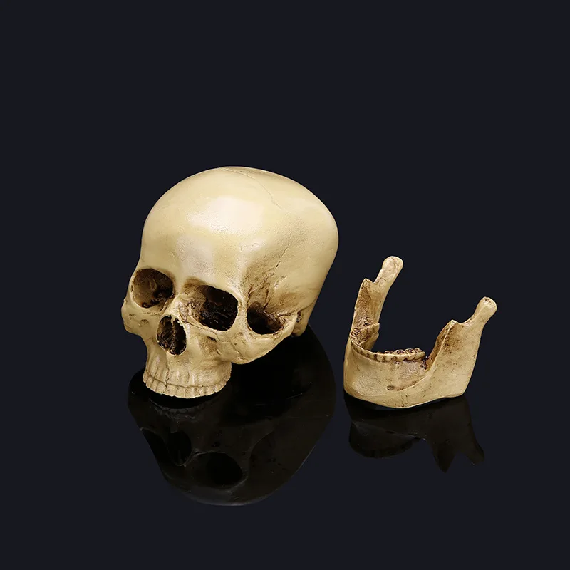 1 Piece Figurines Resin Small Head Skull Halloween Gift Personality Home Decoration Furniture Ornaments Craft Design 8.5x11cm | Дом и сад