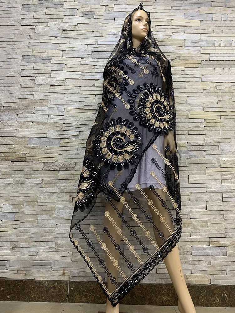 Реальный снимок! Африканские женские шарфы большого размера шарф из тюли