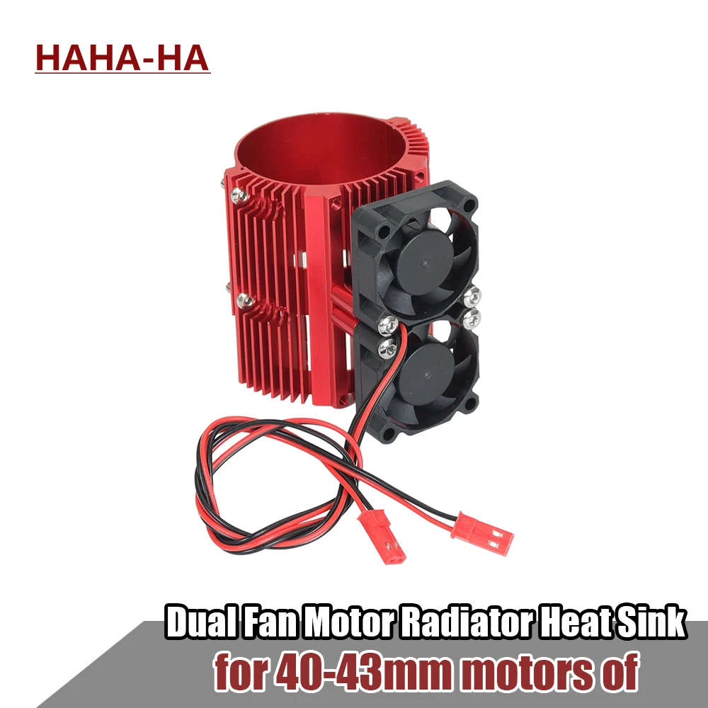 

41-43mm Dual Fan Motor Radiator Heat Sink for High Speed 1:8 Motor RC Car SUMMIT Big S E-REVO Big E