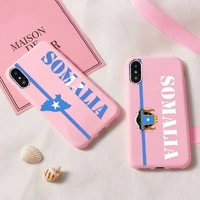 somali somalia national flag phone case for iphone 6 6s 7 8 plus x xs xr xsmax 11 12 pro promax 12mini candy pink silicone cover