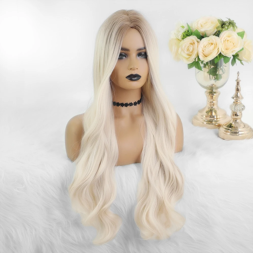 Длинные натуральные волнистые синтетические волосы блонд Единорог парики