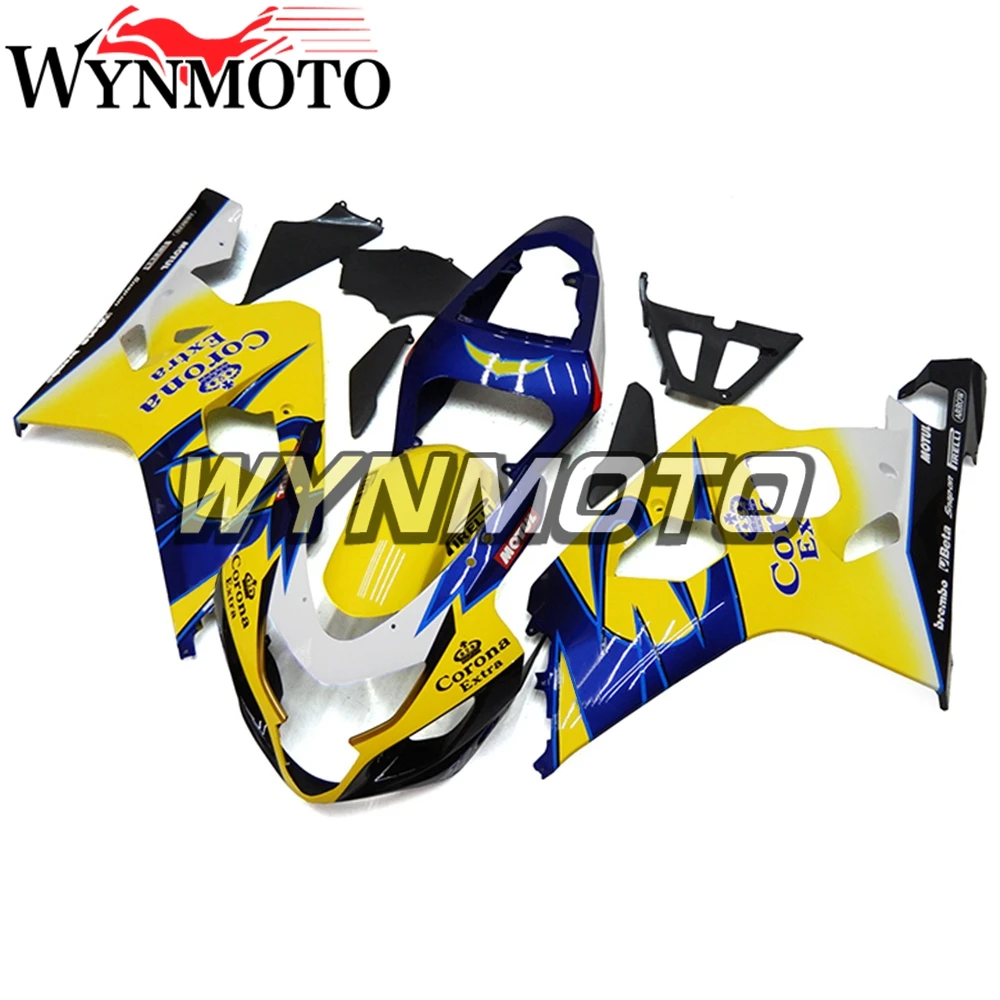 Полностью желтый с синей полосой в комплекте для Suzuki GSXR600 750 K4 2004 - 2005 Кузов из