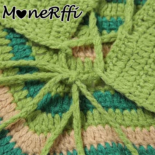 

MoneRffi 2000s Aesthetics Heart Print Crochet Halter Tops Y2K Streetwear Cute Lace-Up Backless Knit Vests Summer Sexy Tank Tops