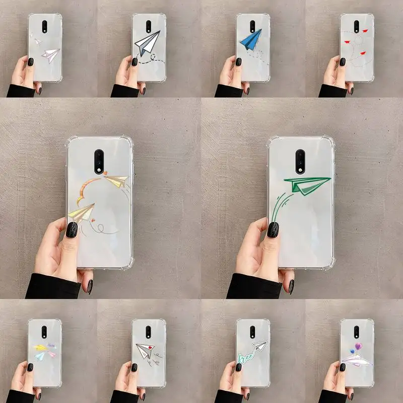 

paper airplane Childhood flying cute Phone Case Transparent For OnePlus MEIZU MEITU M 7 8 9 16 17 T PRO XS moible bag