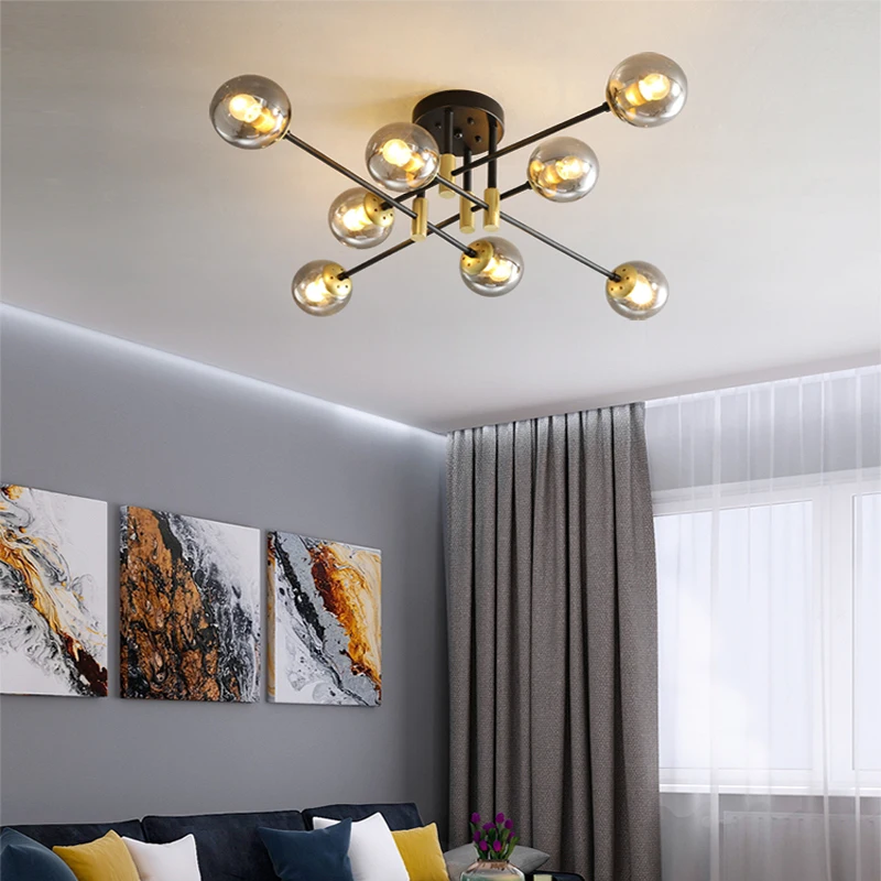 $45.46 Simple And Modern Led Ceiling Lamp Golden Living Room Bedroom Dining Room Study Home Lighting New Designer Ceiling Lamp