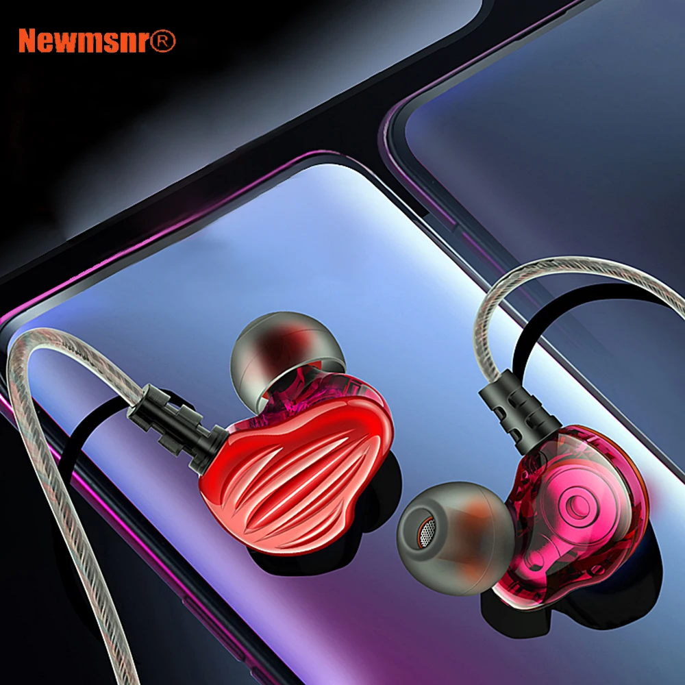 Проводные наушники Newmsnr CK4 6D с объемным звуком HD стерео тяжелыми басами 4-ядерные