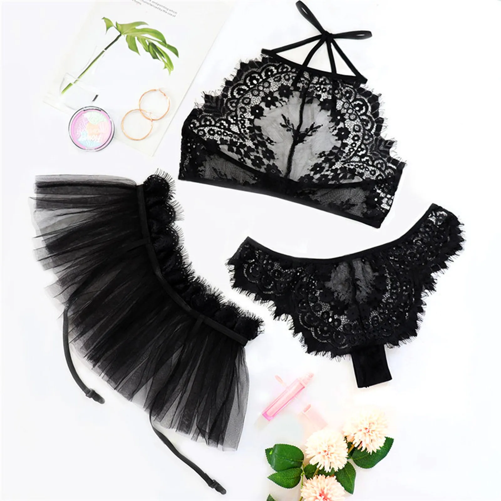 

Erotic Lingerie Sexy Lace Embroidery Sensual Lingerie Woman See Through Bra Brief Sets Women's Underwear Hot Sexy Intimates