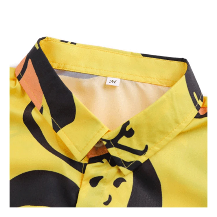 

Spring and summer men's cartoon pattern shirt printed short-sleeved shirt loose casual fashion shirt men